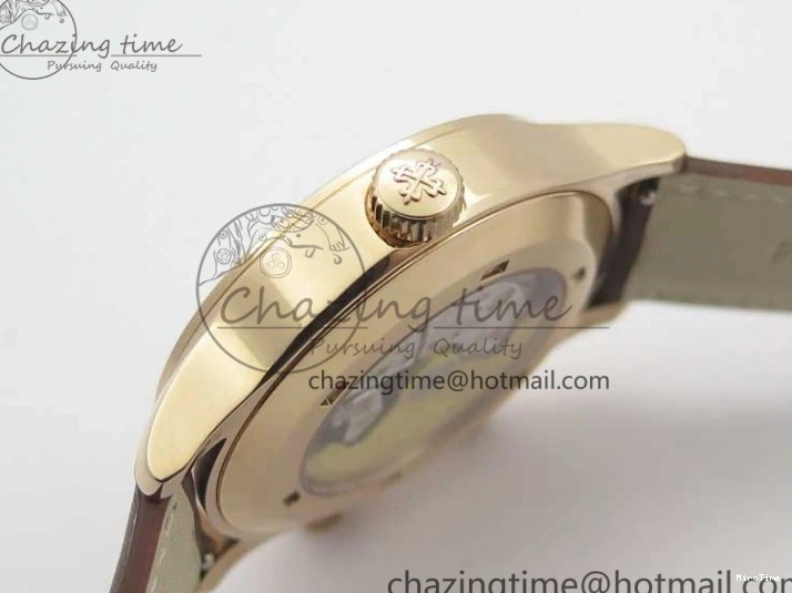 MIROTIME 0323 Calatrava 5524R Pilot Travel Time RG GRF Brown Dial on Brown Leather Strap MIYOTA TopPick 7155